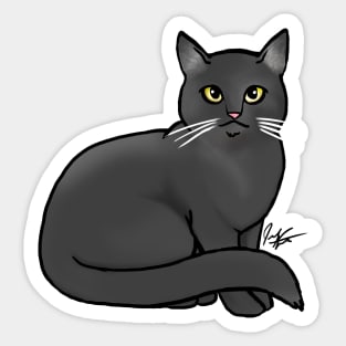 Cat - British Shorthair - Black Sticker